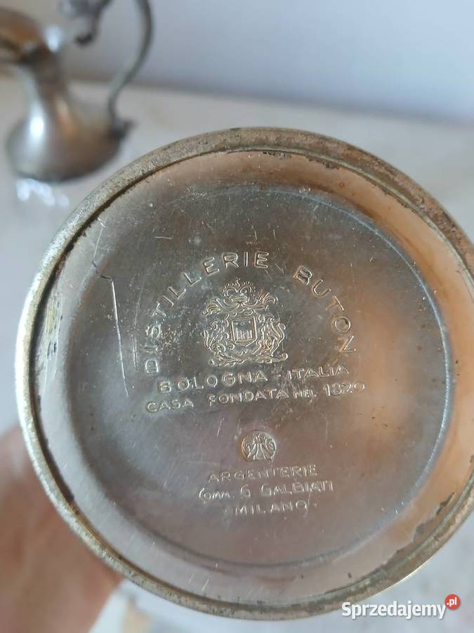 Stara włoska karafka na wino kryształposrebrzana łódzkie Gorzkowice