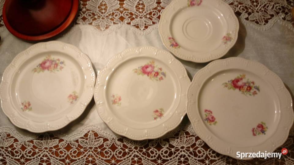 Stara polska porcelana sygnowana talerzyki i mazowieckie Warszawa