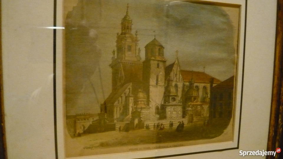 Obraz Katedra Kraków ADEROY 1865 r Myszków