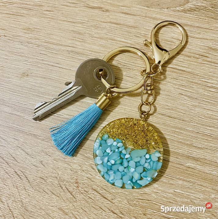 Brelok do kluczy z turkusowymi kamieniami Kielce