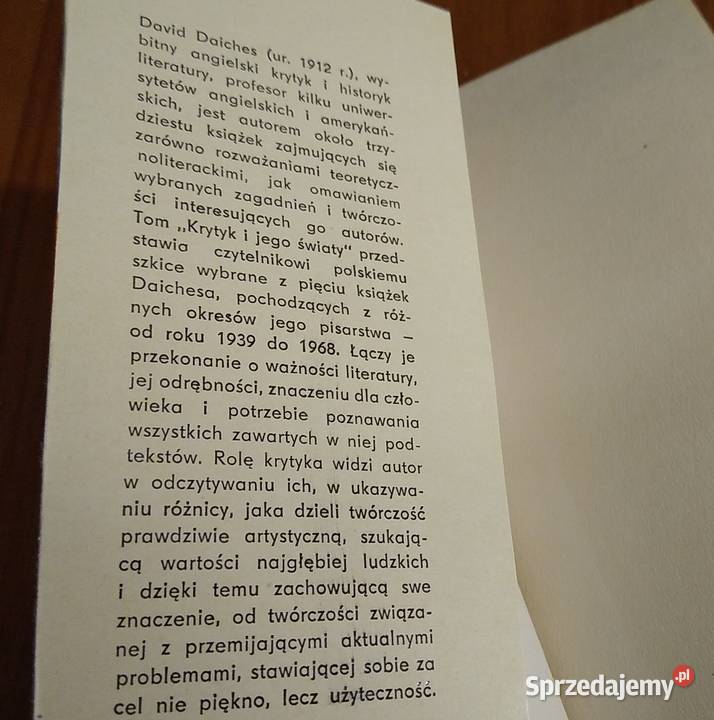 Krytyk i jego światy szkice literackie David Gdańsk sprzedam