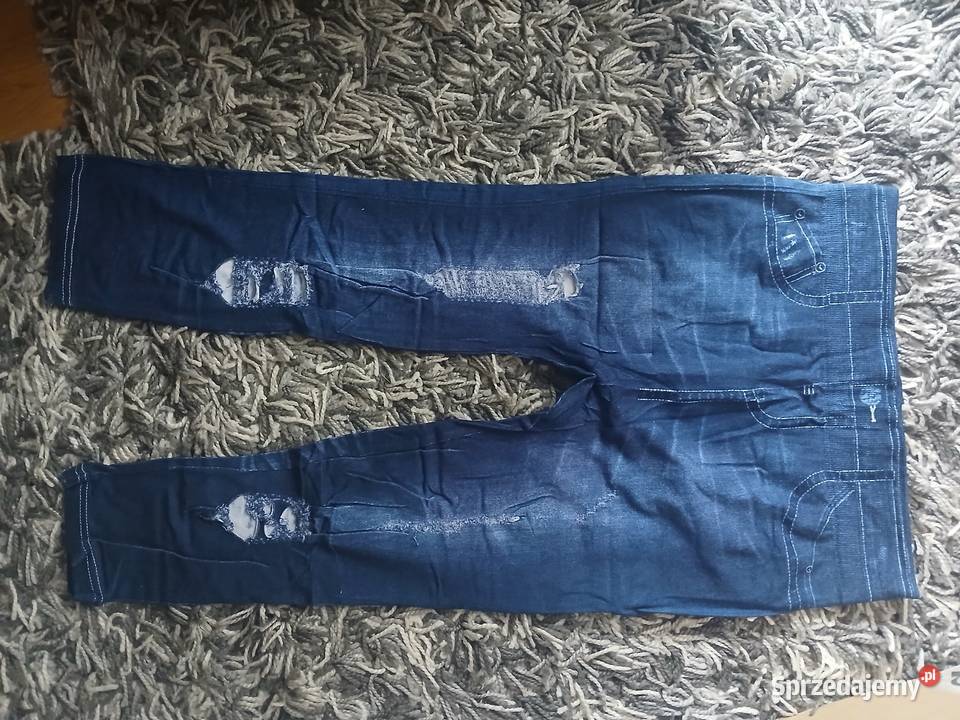 Legginsy imitacja jeansu z dziurami Chrzanów sprzedam
