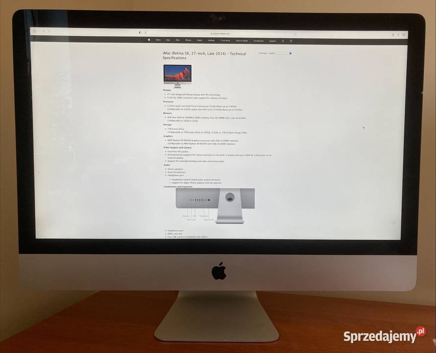 Apple iMac 27 late 2014 Pamięć RAM 8 Olsztyn