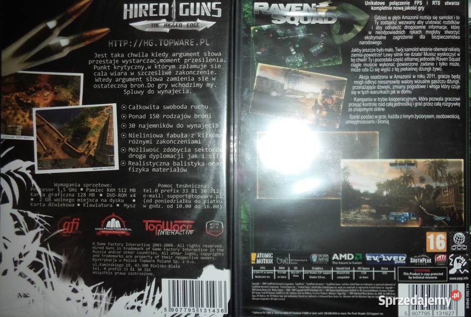 Gry komputerowe PC 10x dvd retro folia CI games Rzeszów