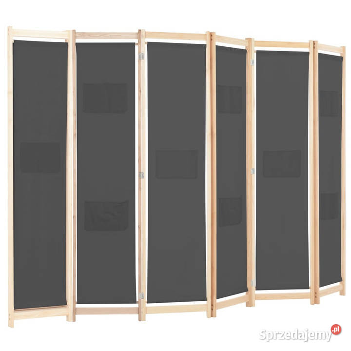 Parawan 6panelowy szary 240 x 170 x 4 tkanina Pozostałe mazowieckie Warszawa