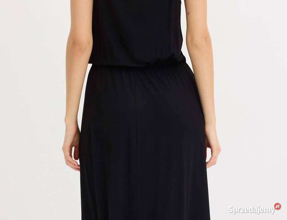 Czarna sukienka długa maxi wiskoza BPC Bonprix Warszawa