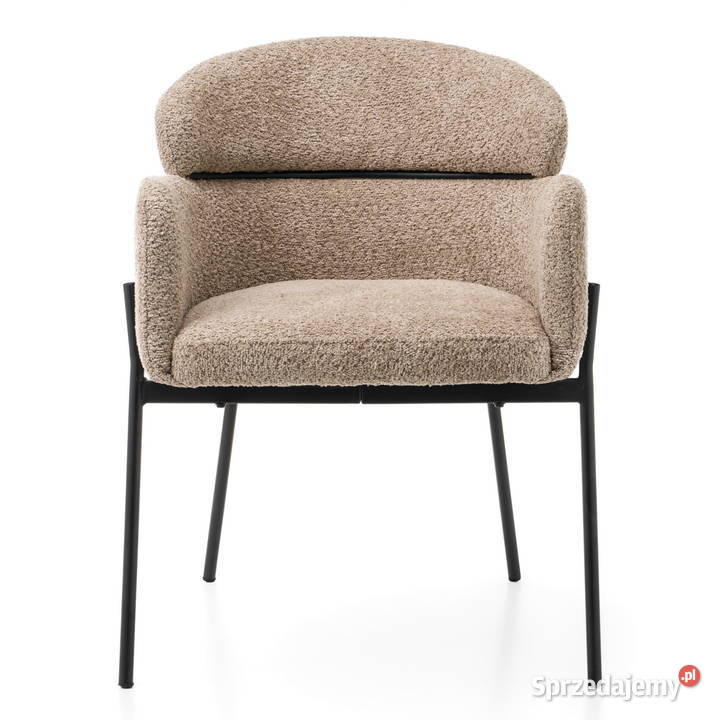 Krzesło Tapicerowane Bolzano Boucle Ciemnobeżowe Tarchały Małe