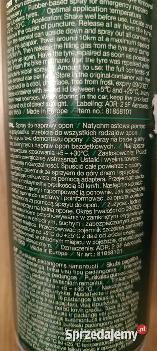 PARKSIDE spray do naprawy opon zestaw 5 x 500 ml Pozostałe sprzedam