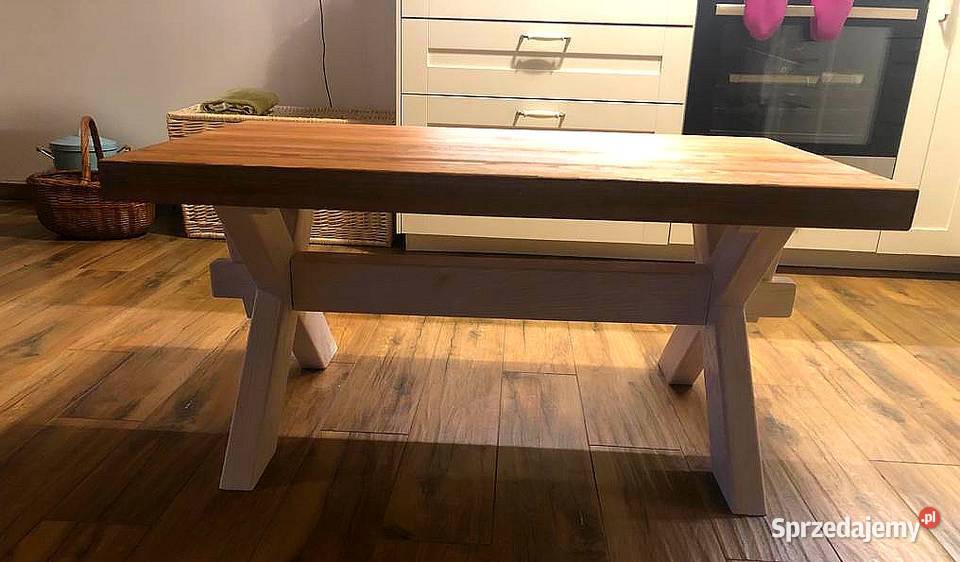 Ława drewniana postarzana stolik kawowy stół