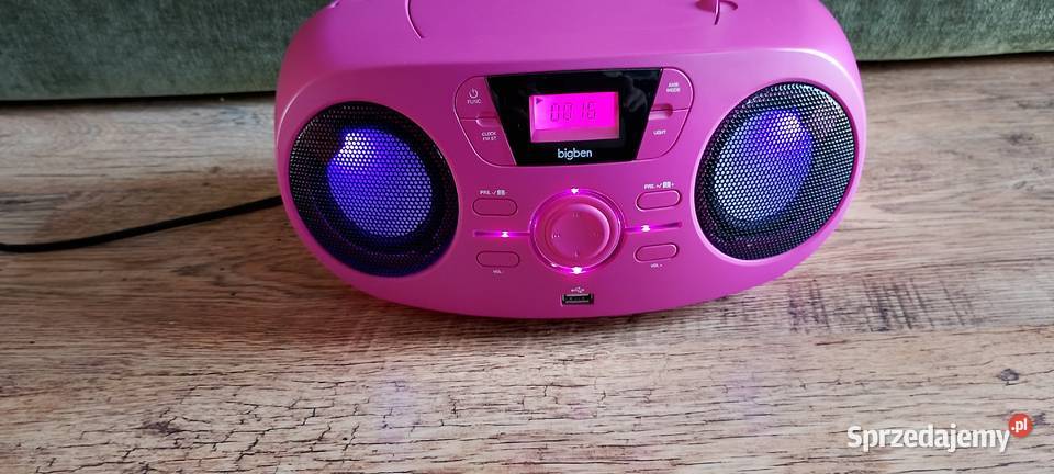 Tytuł Różowy Boombox Bigben CDMP3USB Imprezowy kujawsko-pomorskie Wąbrzeźno