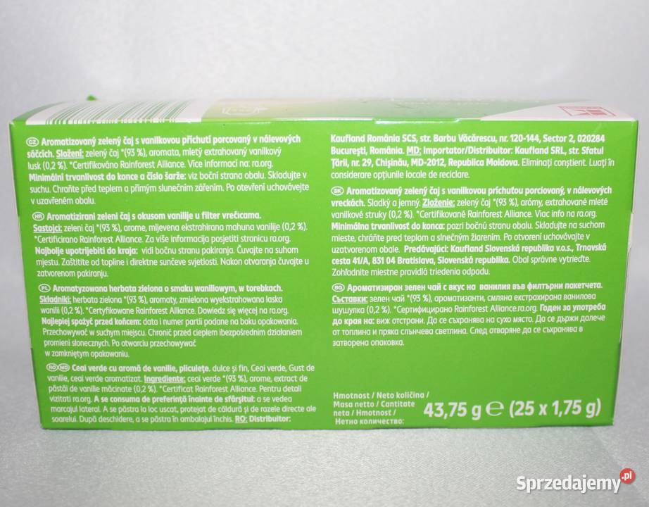 Kclassic Herbata zielona waniliowa 25 t Gruner Stare Miasto