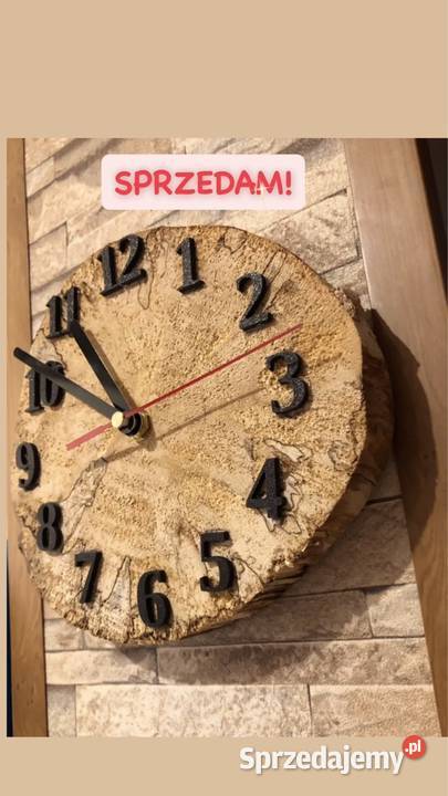Zegar drewniany ze wskazówkami ścienny sprzedam