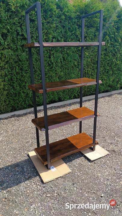 Regał drewniany lite na książki półka loft Radłów