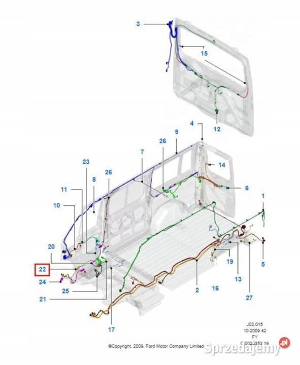 WIĄZKA INSTALACJA DRZWI FORD TRANSIT 1253360 sprzedam