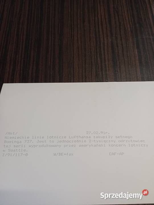 Kolekcjonerskie zdjęcie samolotu Lufthansy z Pozostałe Łódź