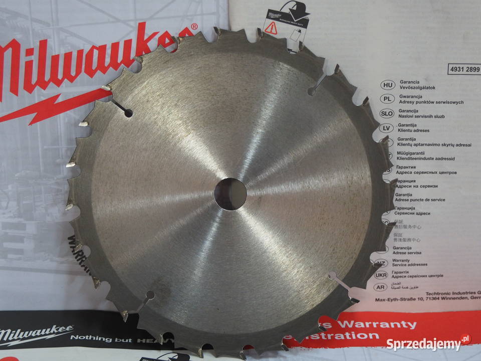 MILWAUKEE tarcza pila pilarka 165x16x24z wurth Narzędzia Baszkówka