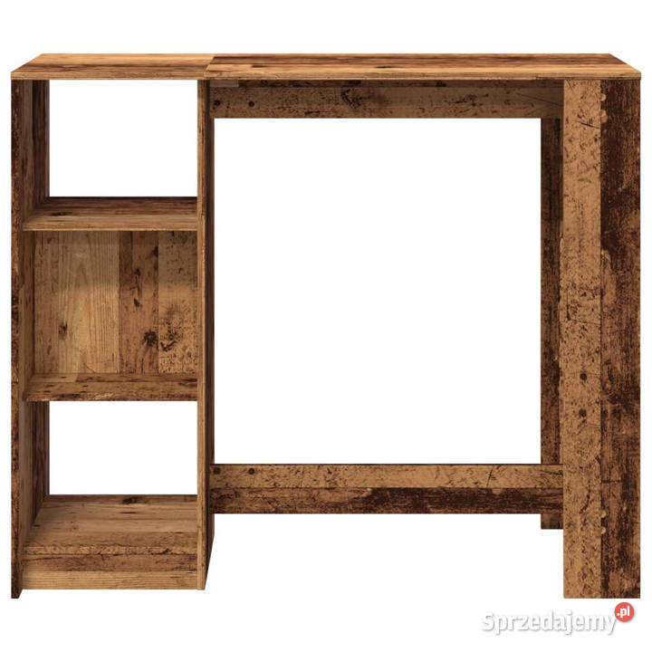 Stolik barowy z regałem stare drewno 124x46x1035 Warszawa