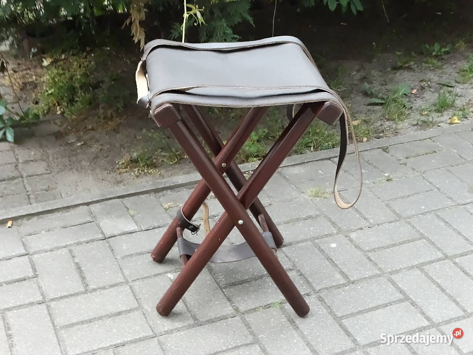 Klimatyczny Składany Stołek Myśliwski Wędkarski 35cm lubelskie