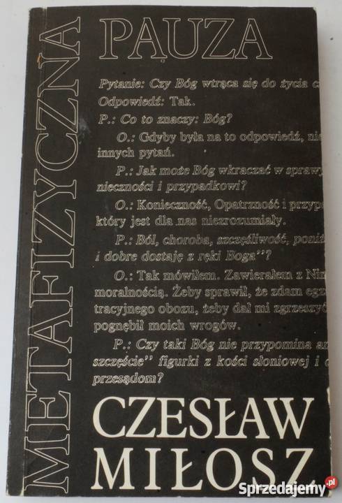 METAFIZYCZNA PAUZA MIŁOSZ CZESŁAW