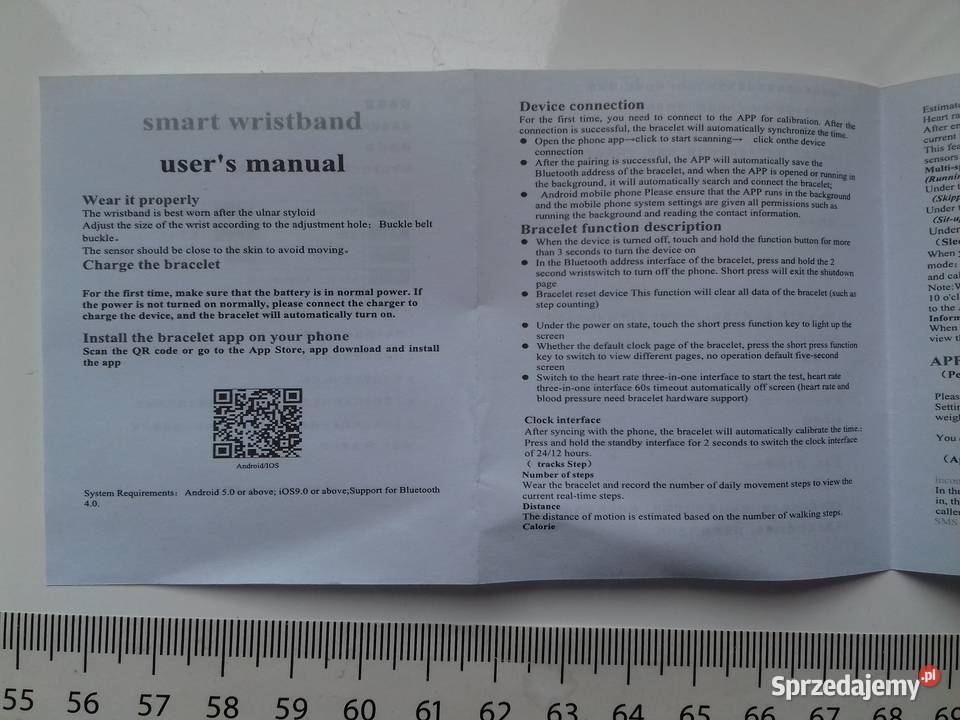 Smart Bracelet M4 Opaska z kolorowym LCD z kujawsko-pomorskie Bydgoszcz sprzedam