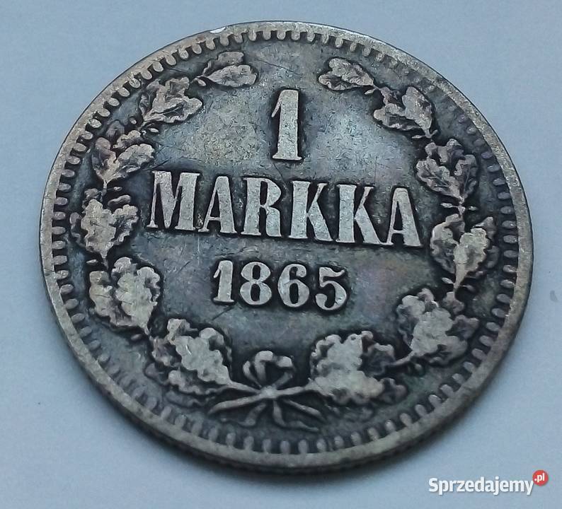 FINLANDIA1 MARKKA1865 rS SREBRO 08680 ZABÓR Numizmatyka Legionowo