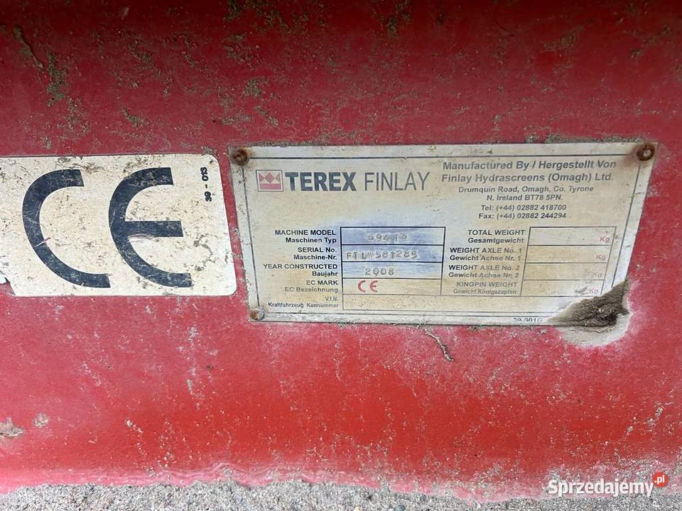Przesiewacz Terex Finlay powerscreen taśmociąg