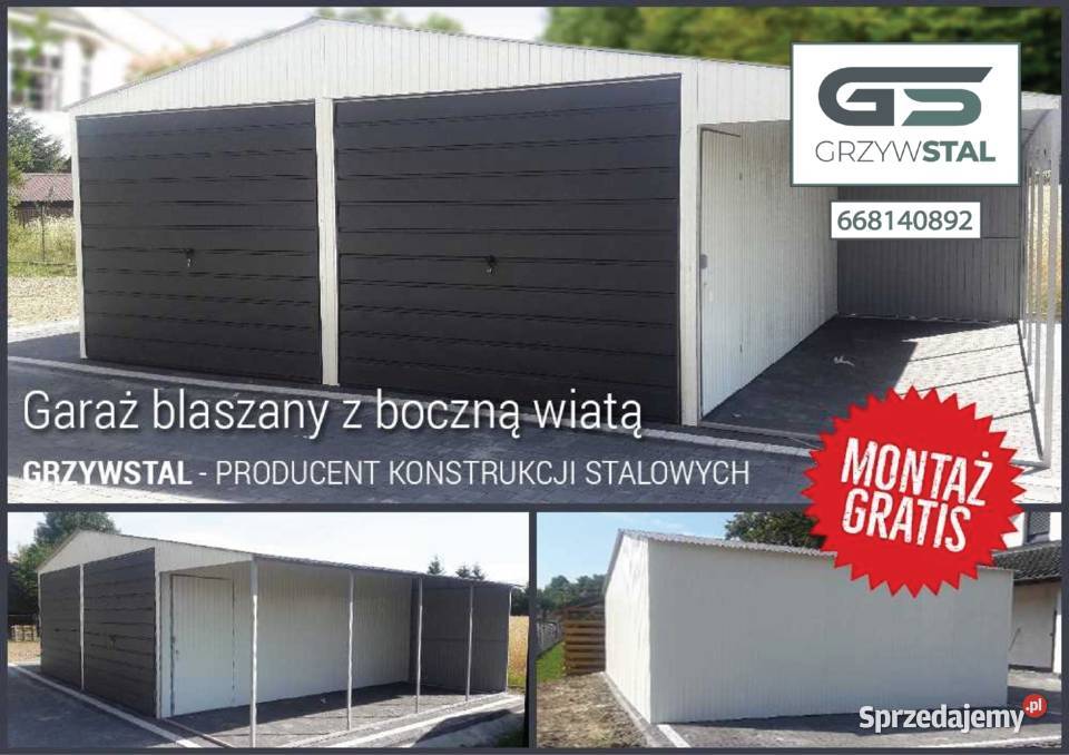 A68 Garaż Blaszany BIAŁY Garaże Blaszane Blaszak 219zł/m2 łódzkie