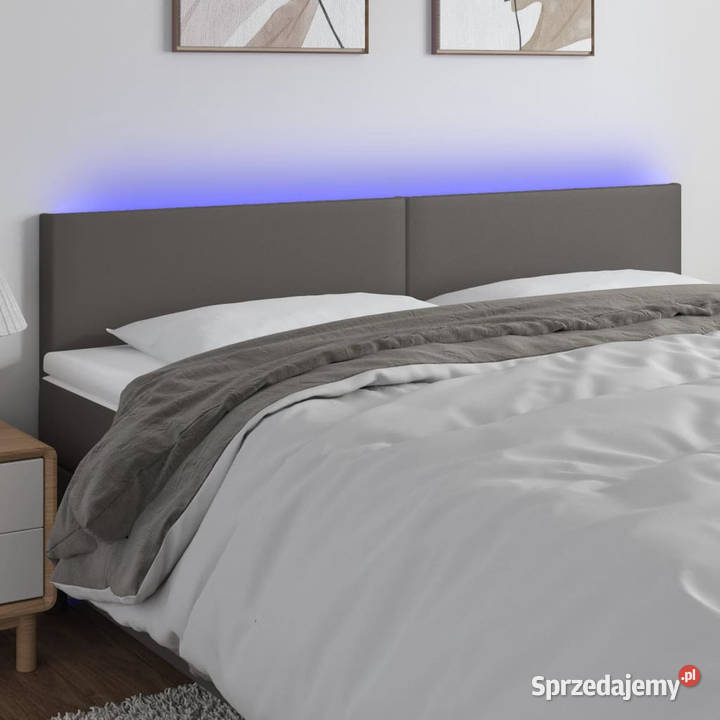 Zagłówek do łóżka z LED szary 200x5x7888 mazowieckie Warszawa sprzedam