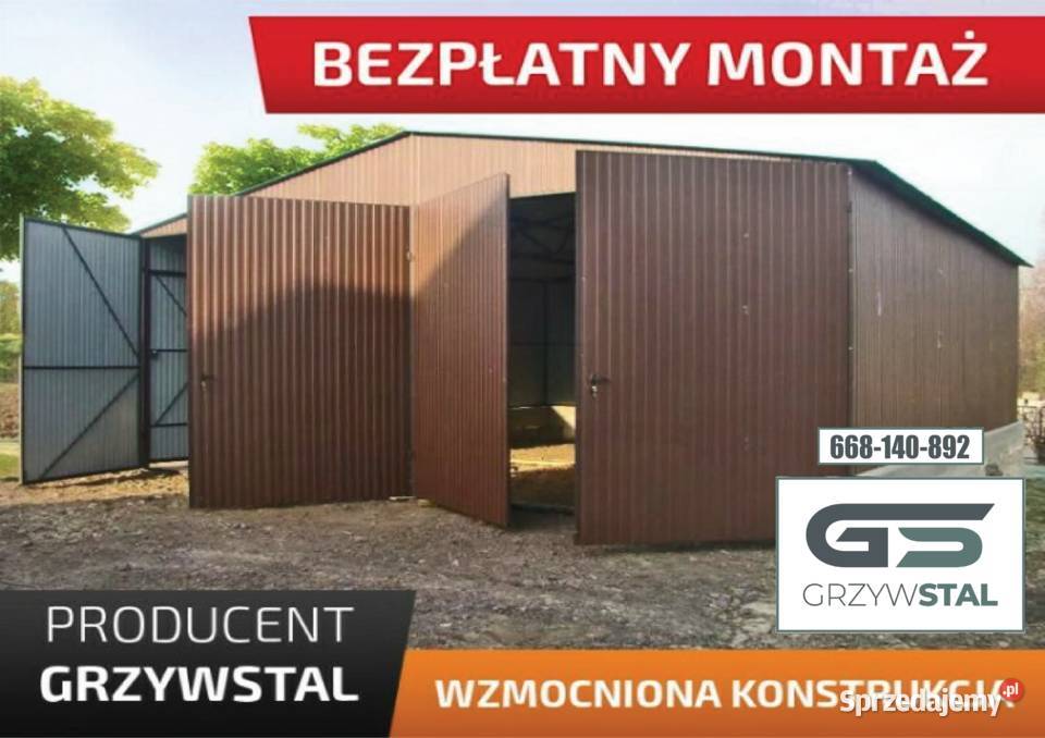 Garaż blaszany Dwuspadowy Wiata Magazyn Rolniczy