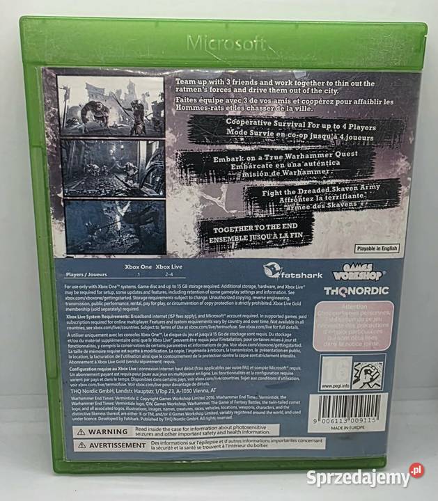 Gra Warhammer The End Times Vermintide Xbox One Elbląg