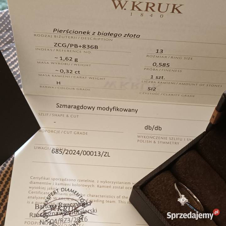 PIERŚCIONEK ZARĘCZYNOWY ZŁOTY KRÓLEWSKI śląskie Łaziska Górne