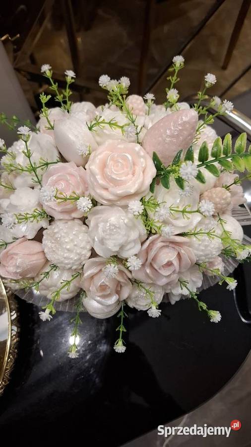 Piekny bukiet z mydła glicerynowego na prezent Rękodzieło Warszawa