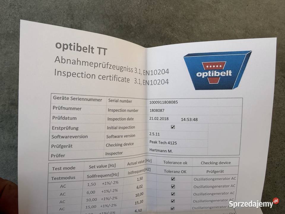 Optibelt TT Przyrząd pomiaru naprężenia pasów Warszawa