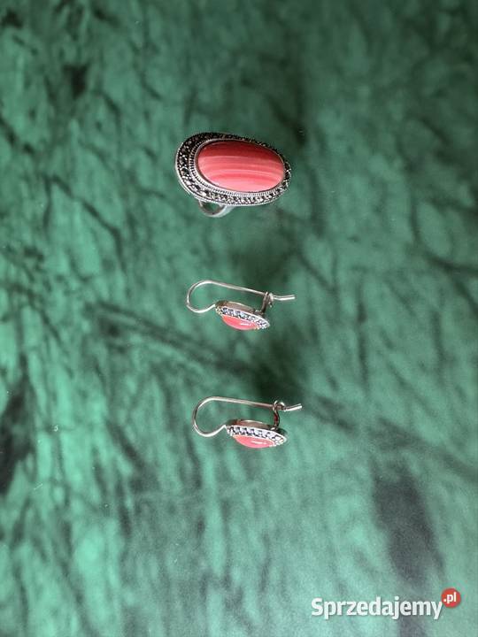 Biżuteria damska komplet kolczyki pierścionek srebro Częstochowa sprzedam