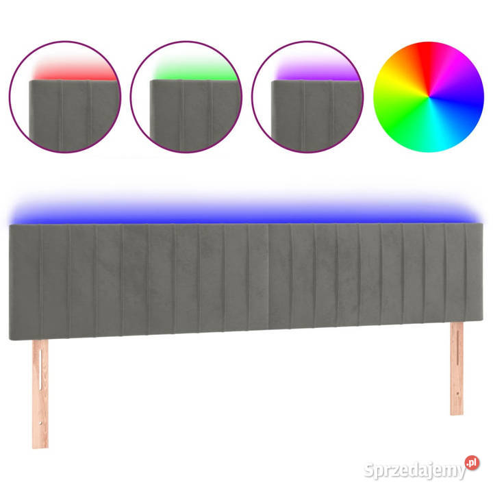 Zagłówek do łóżka z LED jasnoszary 180x5x7888 mazowieckie Warszawa
