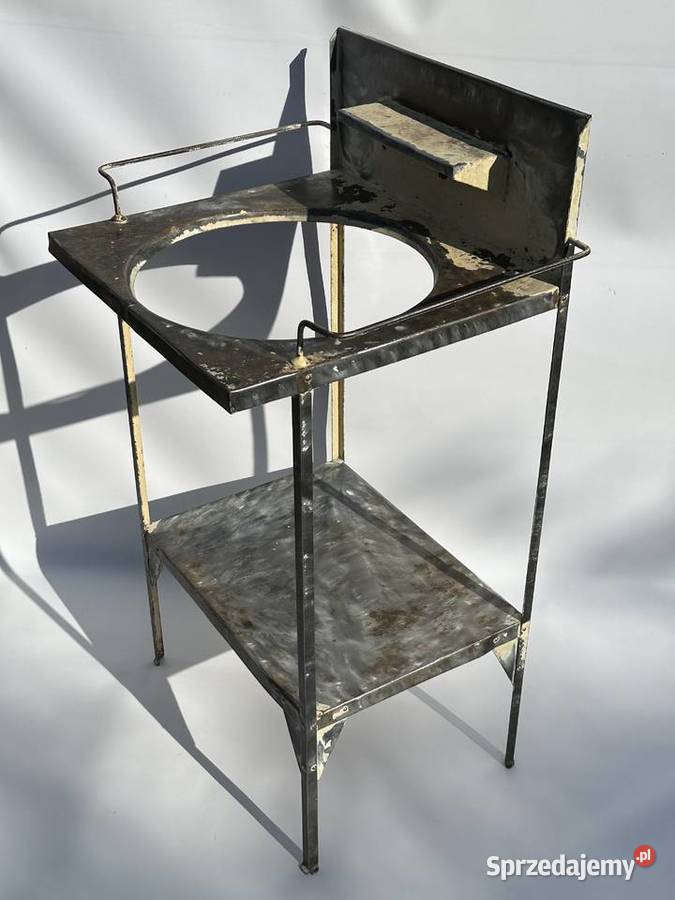 STARA TOALETKA UMYWALKA METALOWA OTWÓR NA MISĘ Bielawa