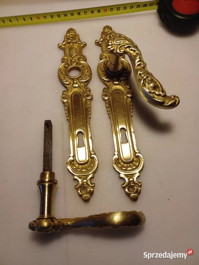 Komplet klamek i szyldów mosiężnych Poznań sprzedam