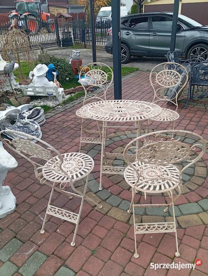 Komplet metalowych mebli ogrodowych warmińsko-mazurskie Podławki