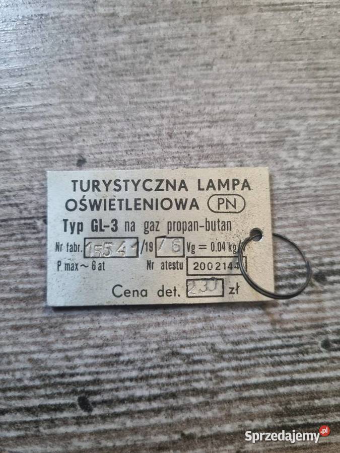 Lampa gazowa turystyczną GL 3 PREDOM TERMET PRL Solnica