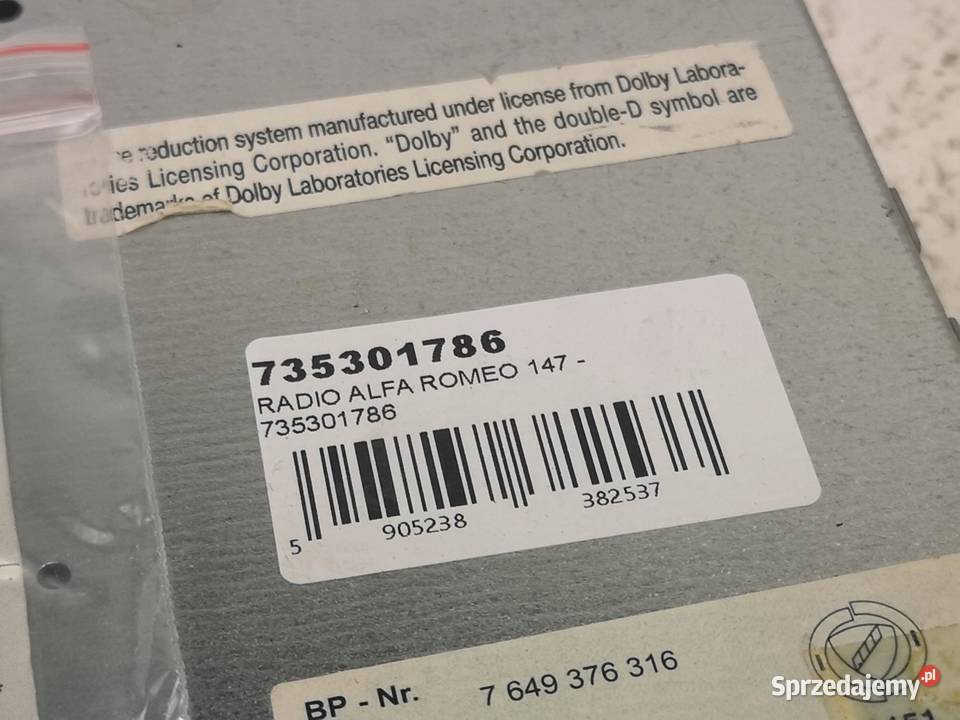 RADIO KASETOWE ALFA ROMEO 147 20002010 NOWE osobowe