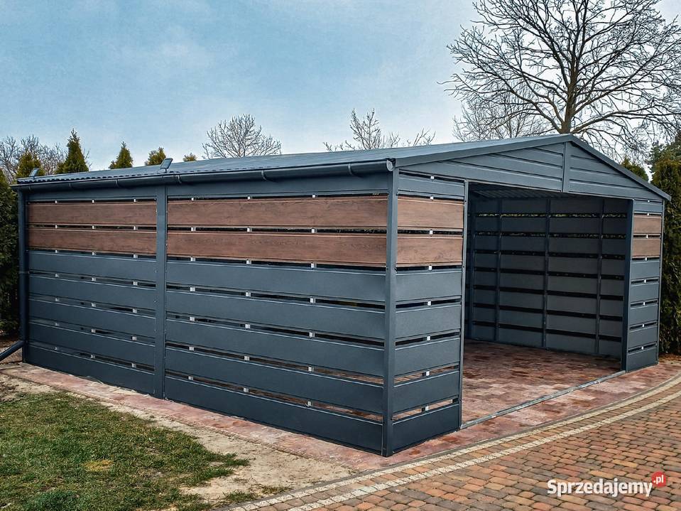 Nowoczesna wiata samochodowa 5x6 RAL ażurowa Pozostałe Jodłownik