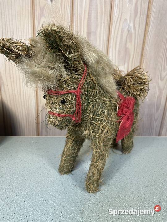 Słomiany konik ozdoba zabawka Vintage handmade Rzeszów