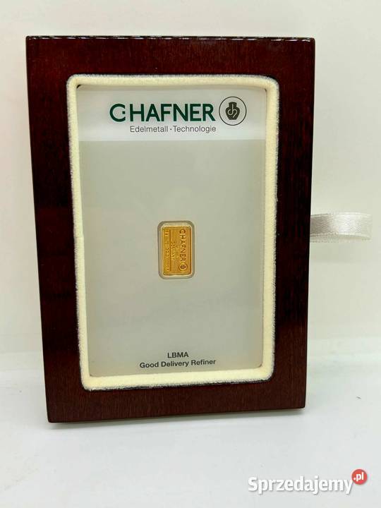 Złota Sztabka pr 999 2g CHAFNER Pudełeczko Elbląg