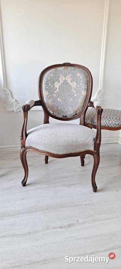Stylowy fotel krzesło ornament Ludwik Szczecin
