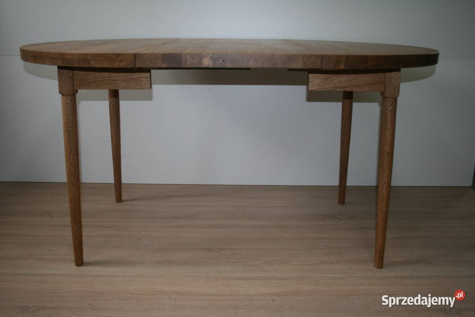 Stół okrągły owalny dębowy rozkładany LOFT Myślenice