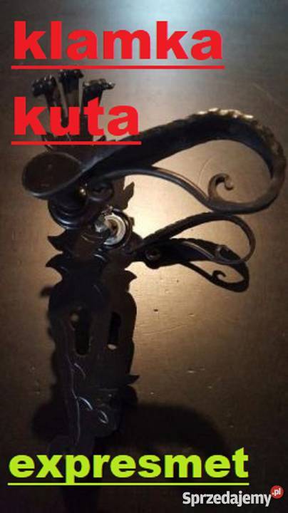 Uchwyt do drzwi czarny pochwyt kuty antaba retro Rzeszotary