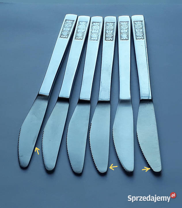 Noże obiadowe 4 RÓŻE Gerlach sztućce PRL Dąbrowa Górnicza sprzedam