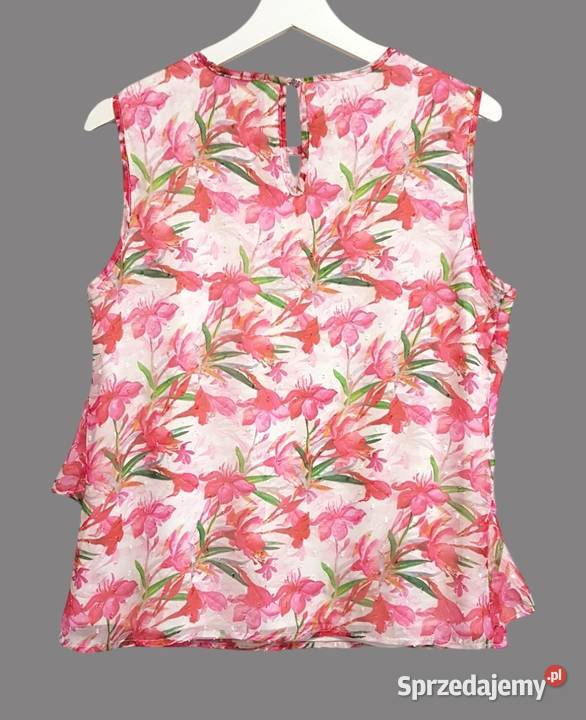 Bluzka różowa kwiaty na ramiączkach Mohito 36S Chrzanów