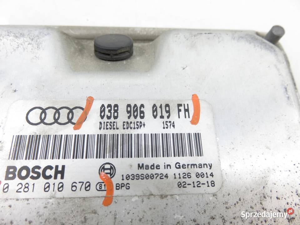 STEROWNIK AUDI A3 8L1 19 TDI AXR 038906019FH osobowe