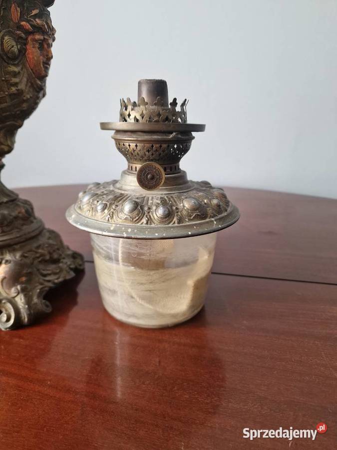 Zabytkowa mosiężna lampa naftowa Skierniewice